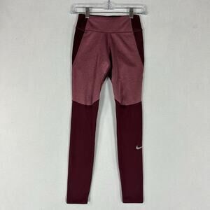 Nike One Running Tights Women's XS Mid-Rise Training Gym Berry Red DM1555-638